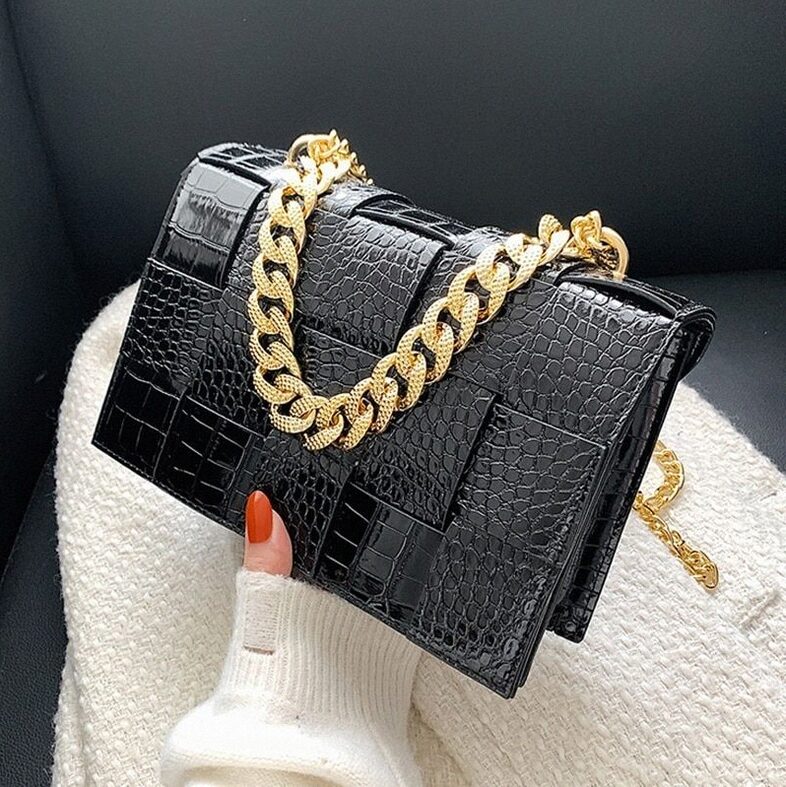 Crocodile Pattern Crossbody Bag